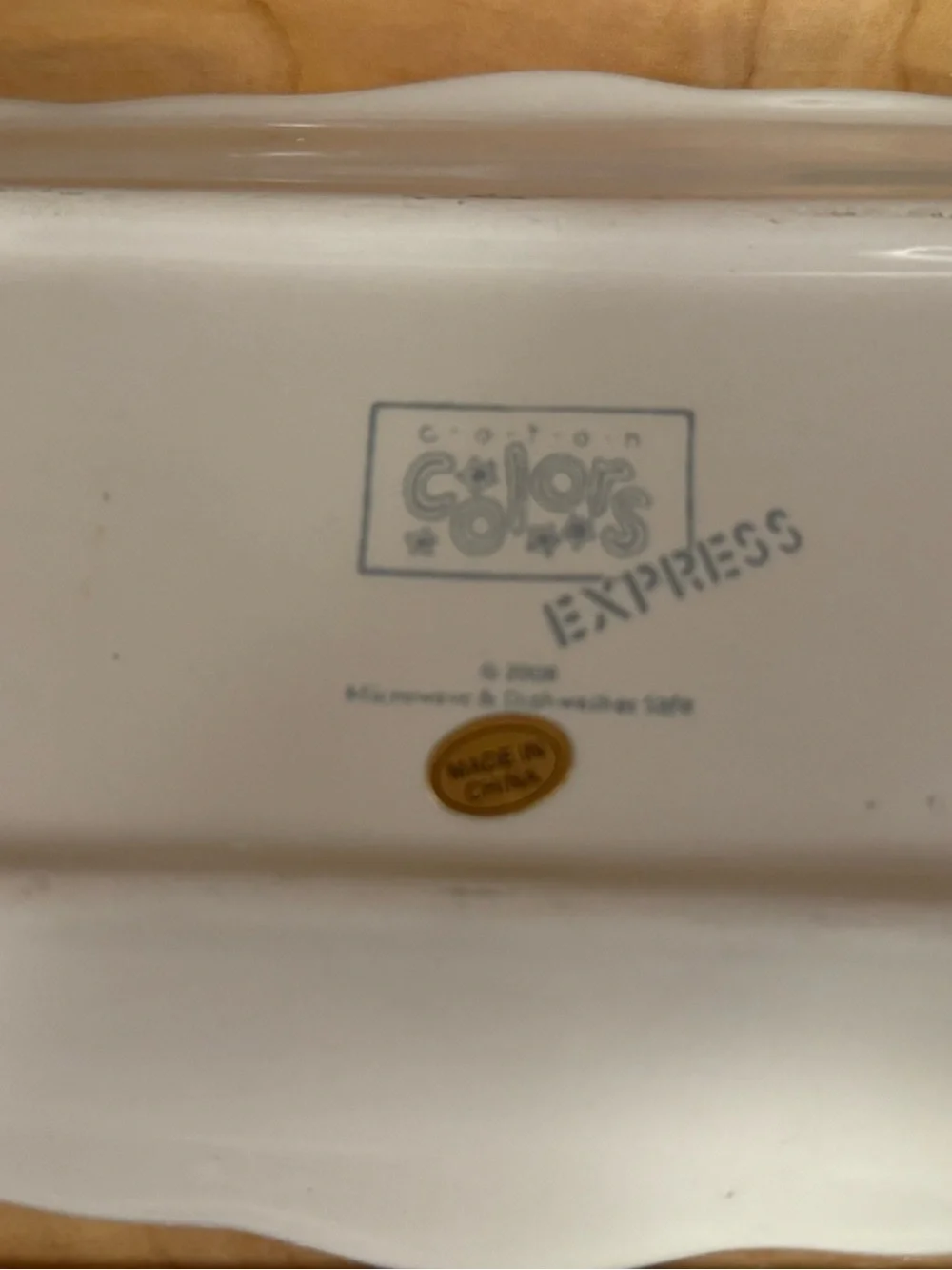 Ceramic trinket tray by Coton Colors Express that says Friends